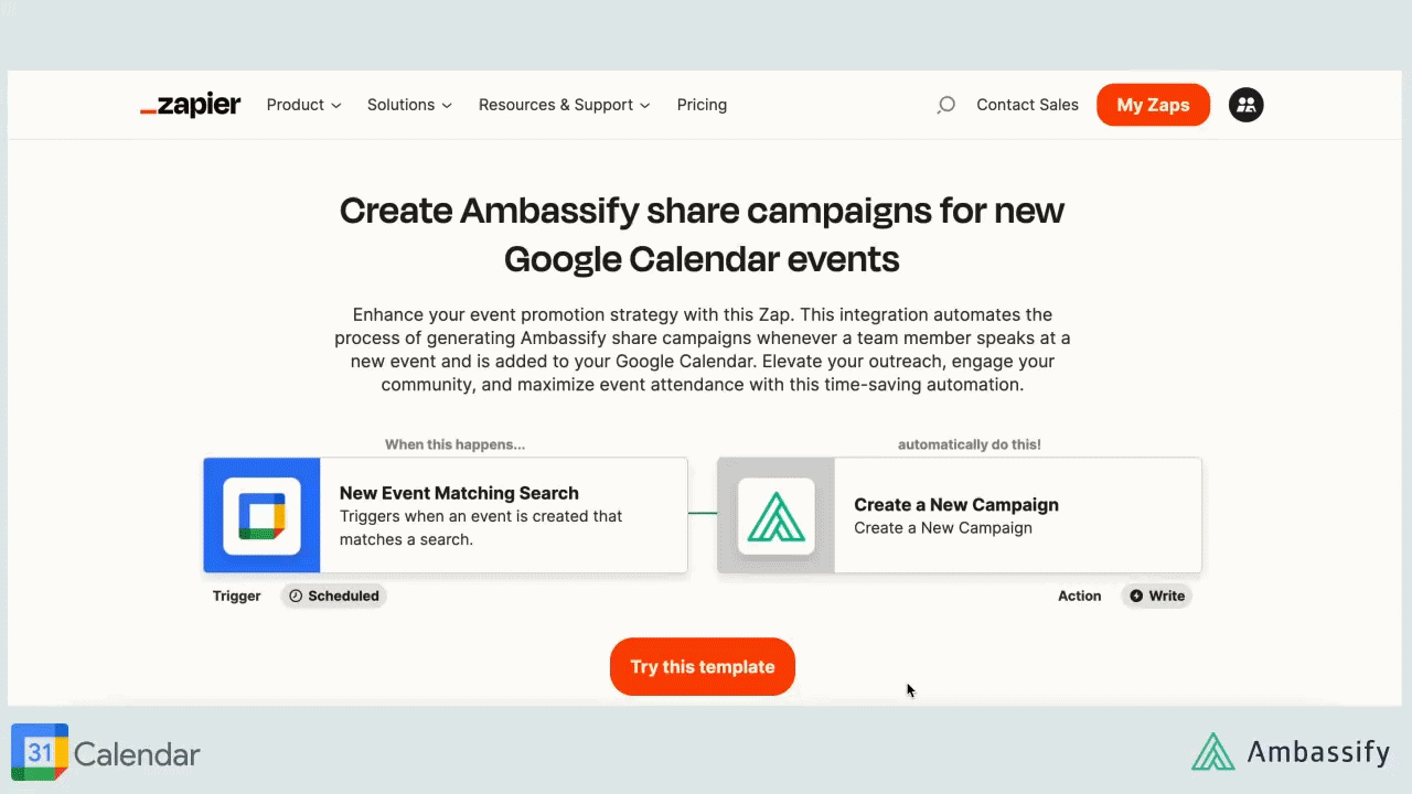 Integrate Ambassify and Google Calendar