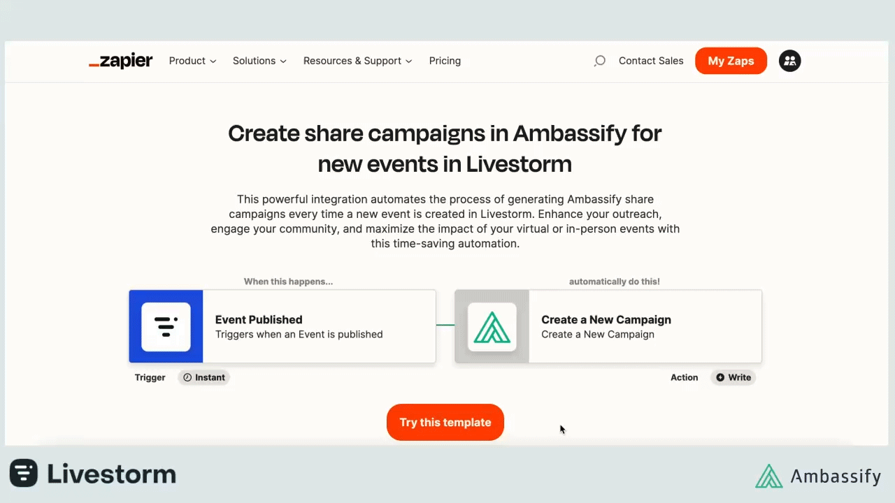 integrate Ambassify with Livestorm
