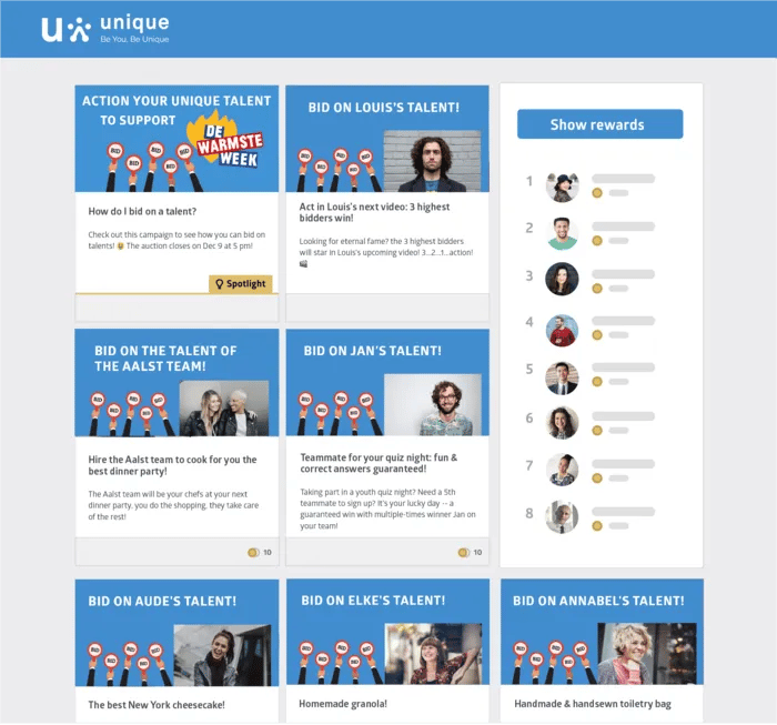 Unique campaign page for De Warmste Week