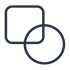 Overlapping shapes icon for skipping downloads and re-uploads