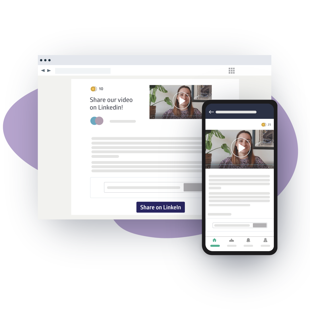 Image showing a desktop and mobile screen with a video editor on it