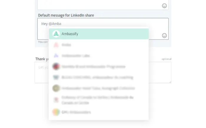 Use user mentions in default share messages